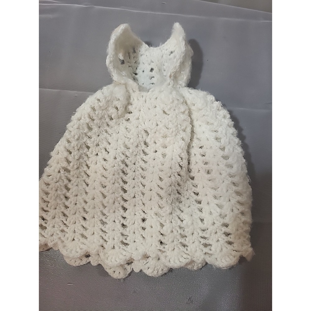Vintage Barbie Doll‎ Crochet Knit Dress White Clothes - Picture 5 of 5